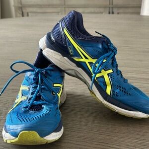 ASICS Men's Athletic Shoes in Blue and Neon Yellow